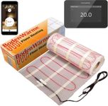 Electric Underfloor Heating Mat 200w /m² Under Tile Heating (Including iStat Thermostat - Wifi Enabled) (Black, 4m²)