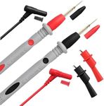 ULTRICS Multimeter Test Leads, PT1005 1000V 10A Multi-meter Test Probes Kit with 2 Crocodile Clips and Nickel-plated Tips, Universal Testing Lead Compatible with Electric Tester/Digital Multimeters