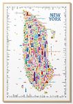 Alfalfa New York Iconic NY Poster Artwork For Home Walls – Designer Wall Art of Trendy Colorful NYC Map | City Fashion Decor Travel Posters | Maps Gift Souvenir Paper Prints For Office 19x27” Unframed