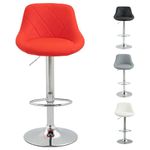 SG Traders Bar Stools, Adjustable Swivel Gas Lift, Footrest, and Base Designed for Comfort and Sophistication, Stylish Comfortable Seating for Your Kitchen or Dining Room (1 PC, Red)