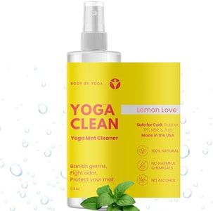 Yoga Clean - 100% Natural Yoga Mat Cleaning Spray and Deodorizer To Fight Odor and Protect Your Mat | Made In The USA | 8 oz Safe For Cork, Rubber, And All Fabric | Yoga Gift Idea