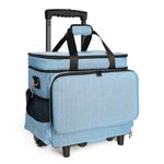 Lorzon Sewing Machine Case with Wheels, Rolling Sewing Machine Tote for Carrying, Fits for Most Machines