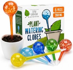 LGL Plant Watering Globes - Automatic Self Watering Globes. Decorative Self Watering Planter Inserts Made From Hand-Blown Durable Glass. Self Watering Spikes to Support Plant Health. 6 Pack x 350ml