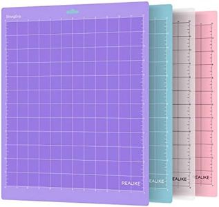 REALIKE Cutting Mat for Cricut Maker 3/Maker/Explore 3/Air 2/Air/One (12x12 inch,4 Mats, StandardGrip/LightGrip/StrongGrip/FabricGrip) Variety Adhesive Cricket Cut Mats for Cricut