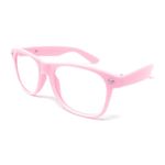 WS UK Kids Clear Lens Glasses with UV400 Protection - Unisex (Light Pink)