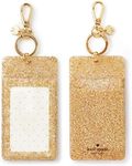 Kate Spade New York Id Badge Clip Key Chain, Silicone Keychain Accessory, Gold Glitter