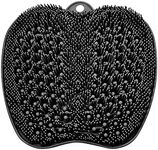 BESKAR Larger Shower Foot Scrubber Mat with Non-Slip Suction Cups- Cleans, Smooths, Exfoliates & Massages your Feet Without Bending, Improve Foot Circulation & Soothes Tired Feet- Black