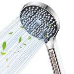 YEAUPE Shower Head with Filter,Powerful Flow Shower Heads High Pressure 6 Modes Pressure Boosting Handheld Showerhead for Low Water Pressure Electric Shower Head,Chrome