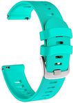 Zitel Bands Compatible with Garmin Forerunner 245/245 Music, Forerunner 645/645 Music, Forerunner 55/158, Vivoactive 3/4/4S, Venu Sq/Sq 2, Venu 2 Plus - 20mm Straps (Mint Blue)