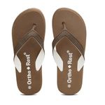 Ortho + Rest Doctor Slippers for Women Orthopedic Non Slip Lightweight Comfortable Flat Casual Stylish Dr Chappals and House Flip flops For Ladies and Girl’s Brown 7