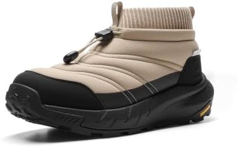 NORTIV 8 Men's Wide Winter Boots Insulated Slip on Snow Boots,Tan,15W | Slip-Resistant Lightweight Cushioned Comfortable Casual Daily Outdoor Winter Boots with Insulated Inner Lining and Wide Fit