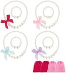 kilofly Princess Party Favor Jewelry Value Pack, Necklace & Bracelet, 4 Sets