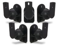 Black Universal Speaker Wall Brackets Mounts 5 pcs