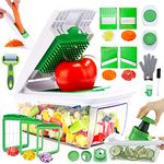 RTMAXCO Vegetable Chopper Mandolin Slicer Spiralizer Veggie Dicer Onion chopper Potato Cutter Food Slicer Salad Maker Cheese Slicer Vegetable Cutter All in 1 Vegetable slicer for Fruits Vegetables & hachoir à légumes