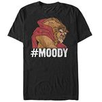 Disney Men's Beauty and The Beast Hashtag Moody Graphic T-Shirt, Black, 3X