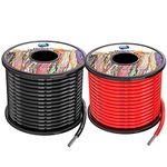 2.0mm² 14 awg Silicone Electrical wire Cable 20Meters[10 Meters Black 10Meters Red] 14 Gauge Separete wire Hook Up oxygen free Stranded Tinned copper wire High Temperature Resistance Spool