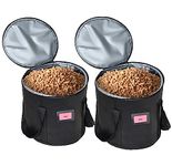 Upgraded 2PCS 20LBS Pellet Grills Stay Dry Pellet Bin - Wood Pellet Storage Bag Container - Smoker Pellet Dispenser - Anti-Shock Foam Layer Reduces Wood Pellets/Charcoal Chipping