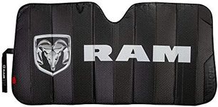 Plasticolor 003860R01 RAM Logo Black Matte Finish Front Windshield Accordion Sunshade