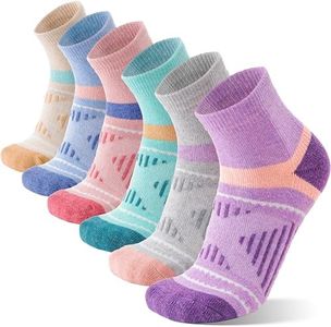 Merino Wool Ankle Hiking Running Socks Warm Winter Thermal Thick Compression Moisture Wicking Quarter Socks Gifts Stocking Stuffers for Men Women 6 Pairs(Color Series,M)
