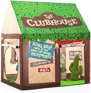 SweHouse Playhouse for Kids Indoor, Kids Play Tent, Toys for Boys and Girls Children Clubhouse Tent with Roll-up Door and Windows