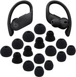 ALXCD Replacement Eartips Silicone Earbuds Buds Set Compatible with Powerbeats Pro, 8 Pairs S/M/L/D 4 Sizes Soft Silicone Earbuds Tips, Compatible with Powerbeats Pro Headphones PB Pro (Black)