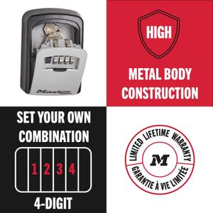 Master Lock Wall Mount Key Safe – Secure Outdoor Storage Box