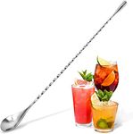 Incrizma Cocktail Stirrers,Long Spoon for Bar, Stirring Spoon for Coffee,Twisted Bar Spoon (31 cm, Stainless Steel Finish)