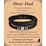 TEVOP Fathers Day Dad Gifts, Leather Bracelet Dad Gifts from Daughter Son, Best Dad Presents on Birthday Christmas Fathers Day