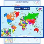 World Map Poster with Central Europ