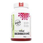 PlantVital Berberine - Made in Canada - 1000mg Max Strength Supplement (2 caps) - Supports Blood Glucose Levels & Glucose Metabolism Health - Vegan, Non-GMO Berberine Supplements, 90 Capsules
