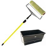 Defiant 15" Roller Paint Sleeves + Metal Double Arm Frame +Extension Pole Scuttle Bucket Home Improvement Site work Decorating