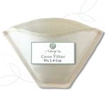 Cloth Reusable Cone Coffee Filter (Size #2) - Made in Canada of Hemp and Organic Cotton - Zero Waste, Eco-Friendly, Natural Filter for Drip Coffee Makers