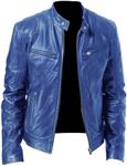 Men Faux Leather Zip Up Jacket Stan