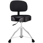 TENTOTEN Drum Throne with Backrest Drum Chair, Portable Removable Drum Throne Seat Motorcycle Style Hydraulic Drum Stool for Adults with Adjustable Backrest & Memory Foam (Black Velety)