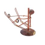 Ski Crash Collectible Handmade Metal Art Figurine, Desk Accessories, Trophy, Boss Gift, Home Office Décor, Collectible Figures