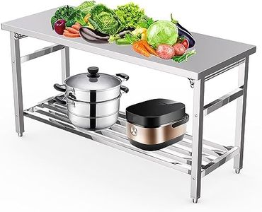 24 x 60 Inches Floding Stainless Steel Table for Prep & Work, NSF Commercial Heavy Duty Table with Adjustable Undershelf, Stainless Steel Work Table for Kitchen, Restaurant, Home and Hotel