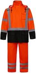 SRsafety High Visibility Rain Gear, Class 3 High Visibility Work Rain Gear for Men, Construction Rain Suits
