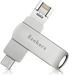 256GB Ezekers Flash Drive for Photo Stick USB Memory Stick Thumb Drives, 4 in 1 Portable Type-C+Micro USB+Lightning+ USB Stick External Storage for iPhone/iPad/Android/Smartphone/Laptop/PC