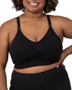 Kindred Bravely Sublime Nursing Sports Bras for Breastfeeding, Soft & Stretchy Maternity Bra (Black, 2X-Busty)
