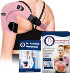 Doctor Developed Shoulder Brace - Comfortable Bursitis Shoulder Brace - Rotator Cuff Shoulder Brace for Pain Relief - Compression Shoulder Brace for Women & Men With Doctor Handbook (Pink)