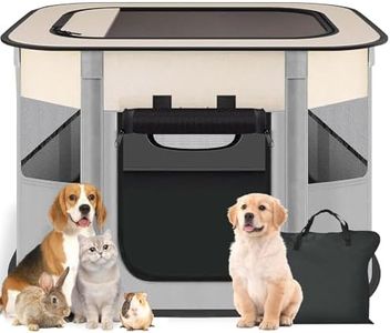 Portable Pet Playpen,Dog Play Pen Indoors,Foldable Dog Cat Tent with Carry Bag for Puppy Kittens Rabbits,Puppy Crate Dog House for Outdoor Travel Camping Use Grey