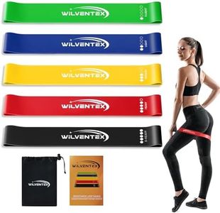 WILVENTEX Resistance Bands, Natural Latex Band Loop Set, 5 Different Resistance Levels [10LBS-115LBS] for Workout, Gym, Stretching, Yoga, Home Fitness, Training, Exercise (Multicolor)