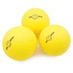 Aolowewin Spike Replacement Balls | Roundnet Game Balls | Strong Bounce Ball | 3.5inch Yellow Soft Rubber Balls 3-Pack | Lawn Beach Volleyball (3)