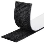 Hook and Loop Strip Tape,8M Double Sided Sticky Tape,Self Adhesive Sticky Back Fastening Tape 20mm Wide (Black)