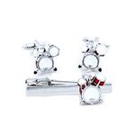 MRCUFF Drums Drum Set Pair Cufflinks and Tie Bar in a Presentation Gift Box with Polishing Cloth