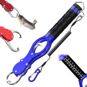 Heavy Duty Fish Lip Gripper with Weighing Scale, 2026 New Fish Grabber, Portable Fishing Pliers, Non Slip Handle Fishing Tool Set for Outdoor Fishing, Fishing Gifts for Men and Women (Blue)