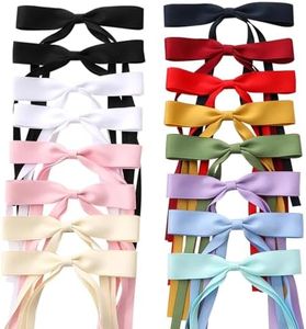 WORTL 16 PCS Hair Bows for Women,Hair Ribbon Hair Bows With Long Tail,Hair Bow Clips Hair Barrettes for Women Accessories