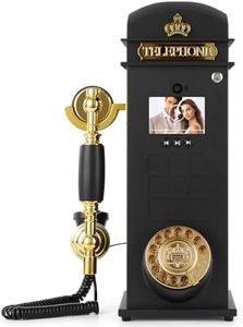 UKBW Video Audio Guest Book Wedding Phone, Record Customized Video Audio Messages, Preserve Your Special Occasions, Ideal for a Variety of Memorable Party Occasions(Crown Black)