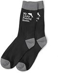 D Design Invent Print! Fishing Gift Socks Men’s Black Lucky Fishing Funny Quote Size 6-11 (Black)