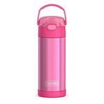 THERMOS FUNTAINER 14 Ounce Stainless Steel Vacuum Insulated Bottle, Pink